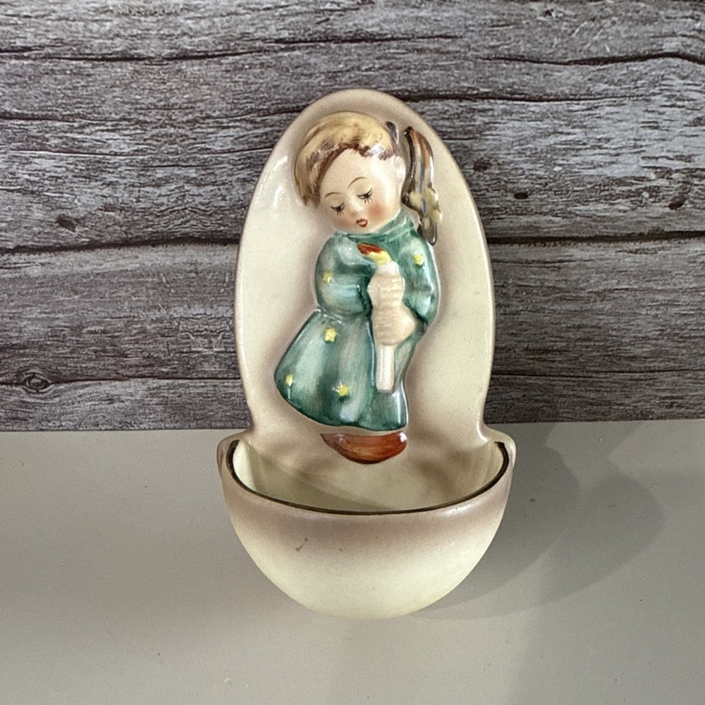 Vtg Hummel Goebel West Germany Heavenly Angel Holy Water Wall Pocket 207